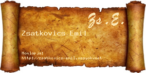 Zsatkovics Emil névjegykártya