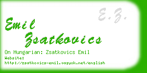 emil zsatkovics business card